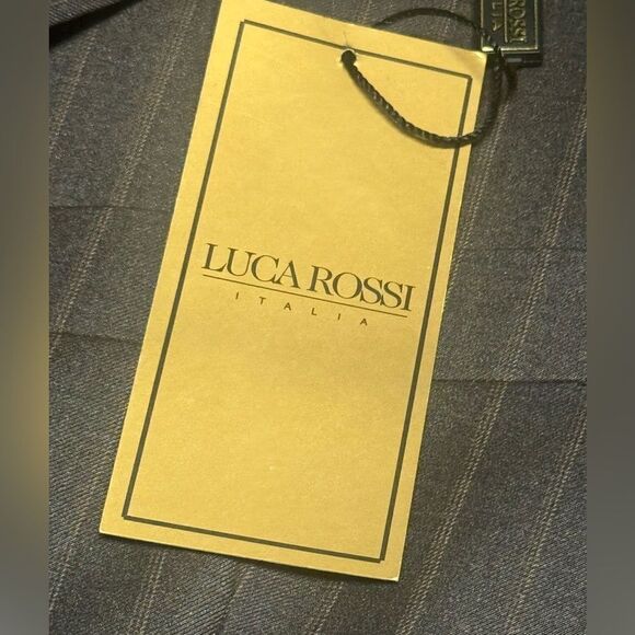 NWT LUCA ROSSI BROWN Effiel pin striped 3 button sports coat blazer size 42r - Picture 7 of 7